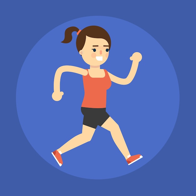 Vector running girl