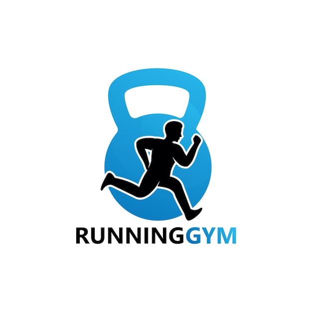 Running gym logo template design vector, embleem, ontwerpconcept, creatief symbool, pictogram