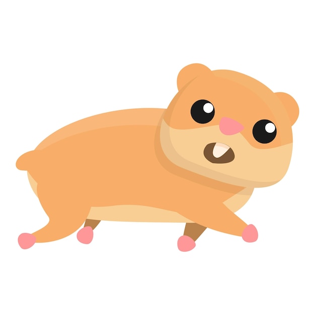 Running hamster icon Cartoon of running hamster vector icon for web design isolated on white background