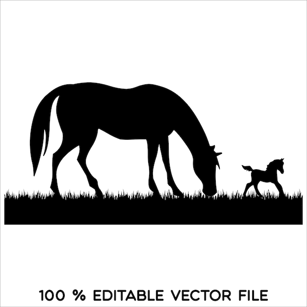 Silhouette nera di cavallo in corsa illustrazione vettoriale