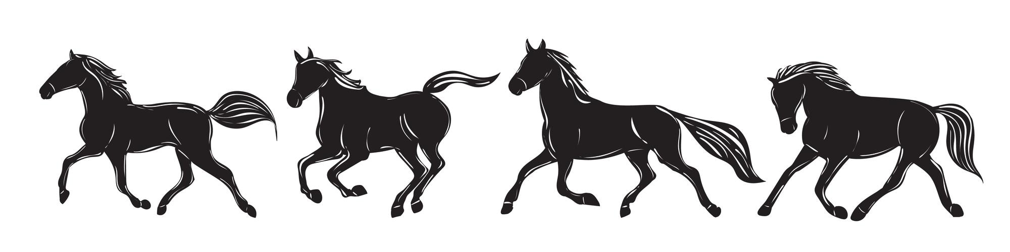 Premium Vector | Running horses silhouette isolated vector