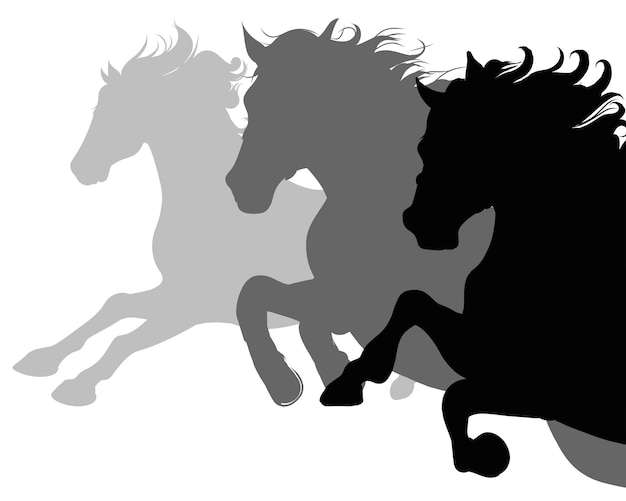 Running Horses Sillhouettes