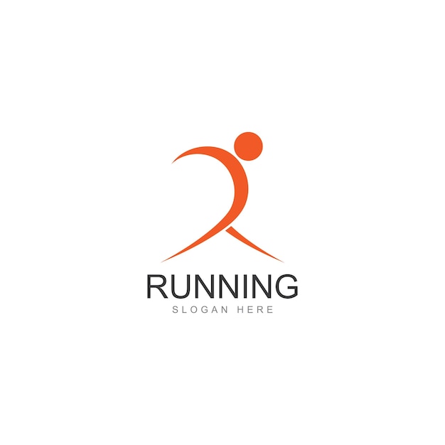 Running human logo design marathon logo template running club or sports club