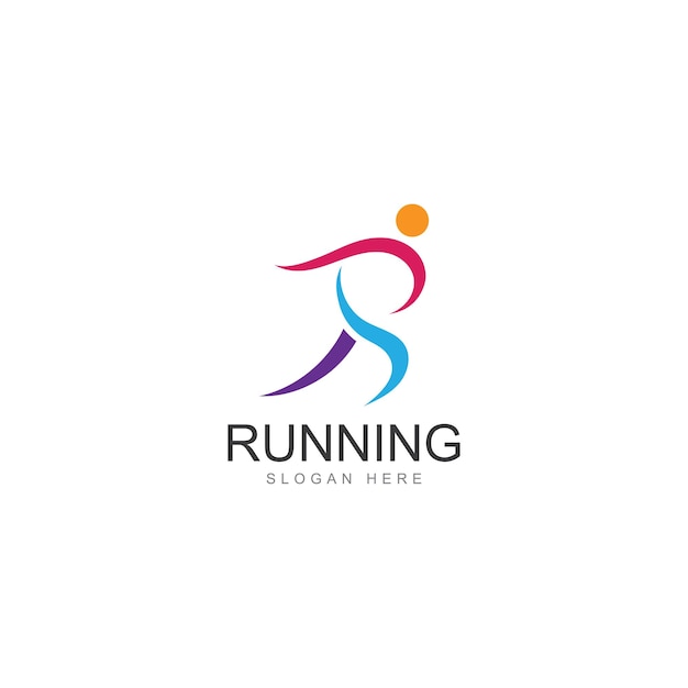 Running human logo design marathon logo template running club or sports club