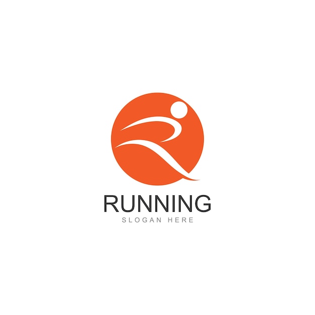 Running human logo design marathon logo template running club or sports club