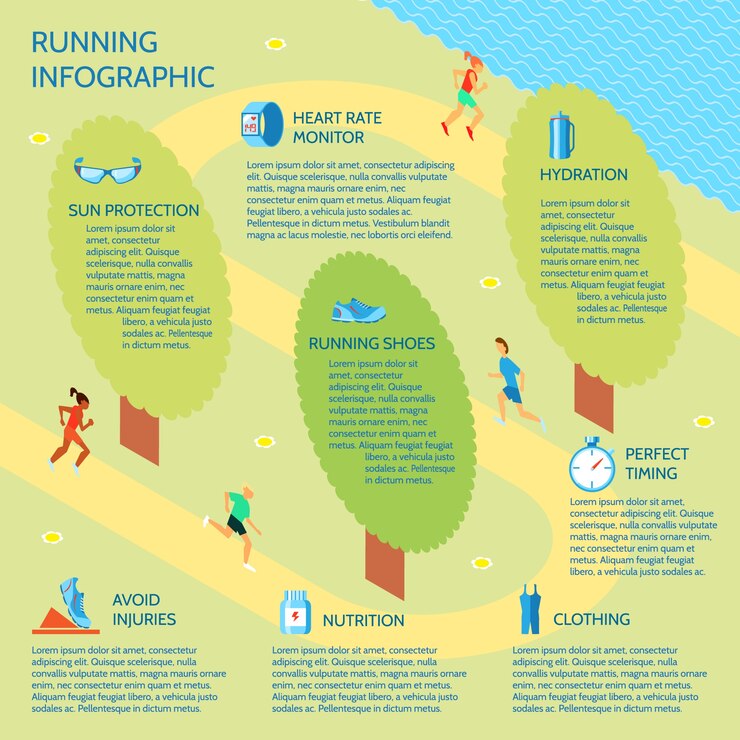 Vector running infographic template