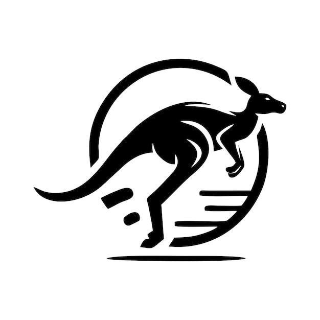 ベクトル running kangaroo logo ベクトル カンガルー ロゴ デザイン テンプレート