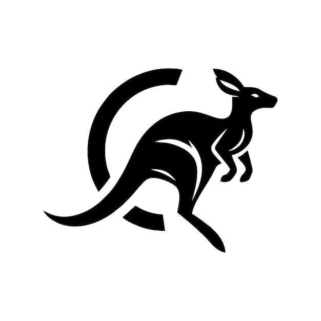 RUNNING KANGAROO LOGO ベクトル カンガルー ロゴ デザイン テンプレート