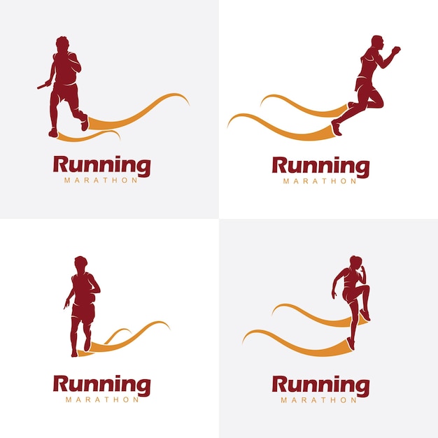 Running logo design,running silhouette