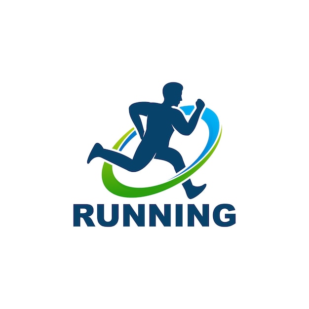 Running logo template design vector, emblem, design concept, creative symbol, icon