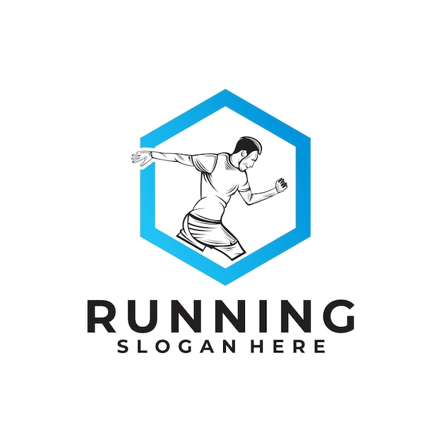 Running logo vector design silhouette