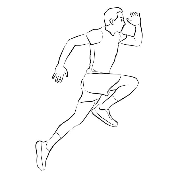 running man athlete pose illustration