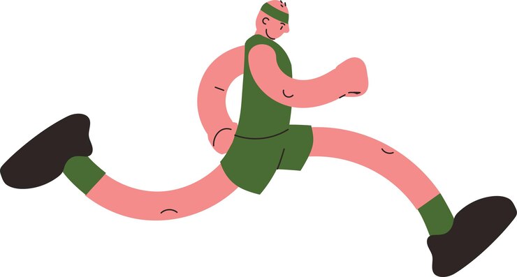 Vector running man flat design illustration