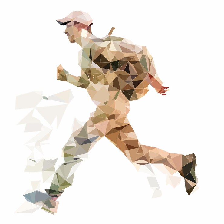 Vector running_man_from_triangles_low_poly_style_vector
