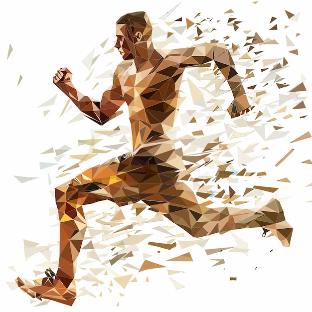 ベクトル running_man_from_triangles_low_poly_style_vector