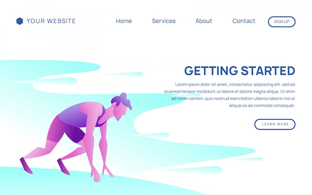 running man landing page template