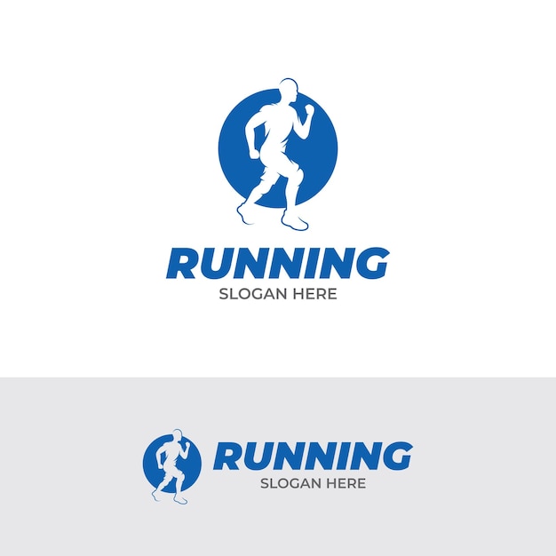 Vector running man logo design inspiration