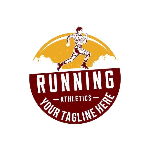 running man logo vector illustration