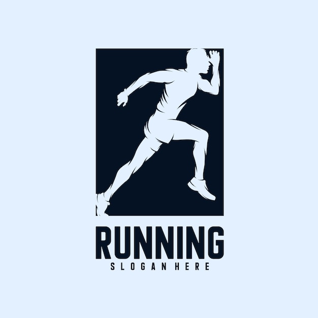 Running man silhouet logo ontwerpen