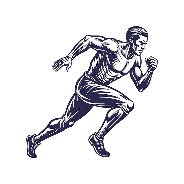 Running man silhouette Clipart geïsoleerde vector illustratie