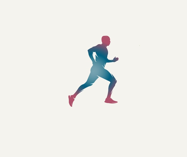running man silhouette logo designs marathon logo template running club or sports club