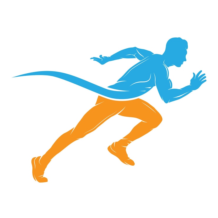 Vector running man silhouette logo marathon logo vector illustration icon template with a modern concept