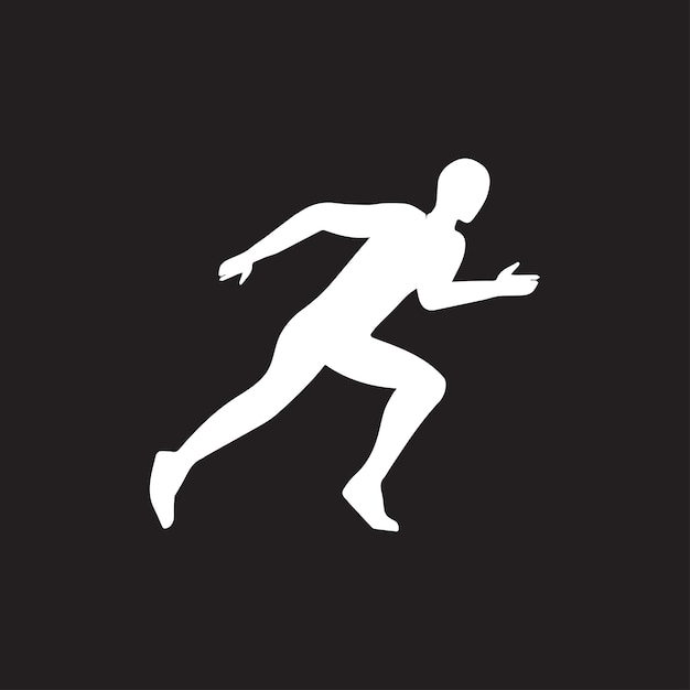 running man silhouette logo with finish ribbon marathon logo template running club or sports club