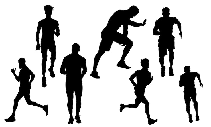 Vector running man silhouette
