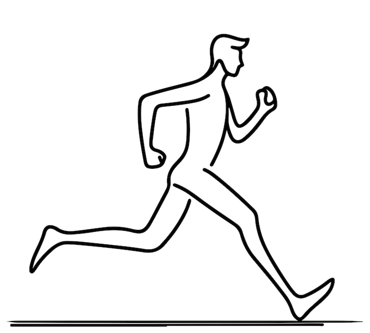 Vector running man vector abstract running person silhouette symbol modern simple sprinter trail shape