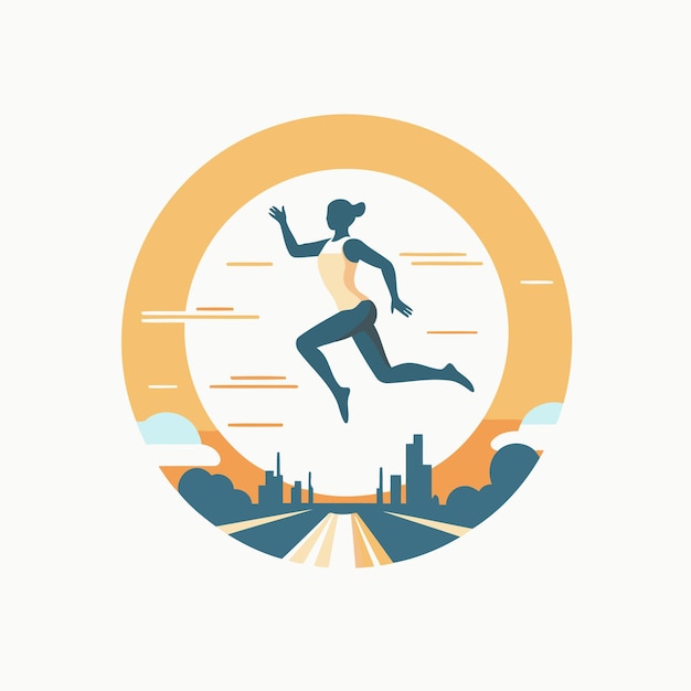 Running man Vector illustratie in platte stijl Sport en gezonde levensstijl