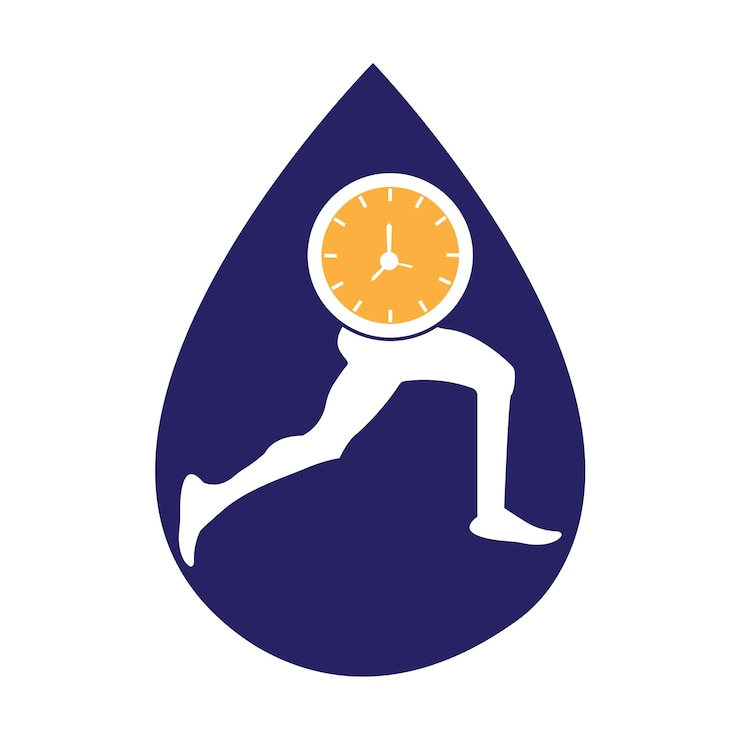 Vector a running man with clock icon immediate icon vector