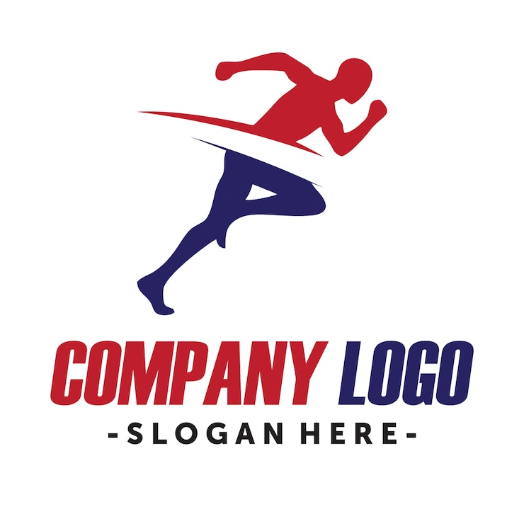 Vector running and marathon logo 