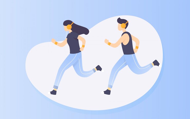 Vector running people illustration