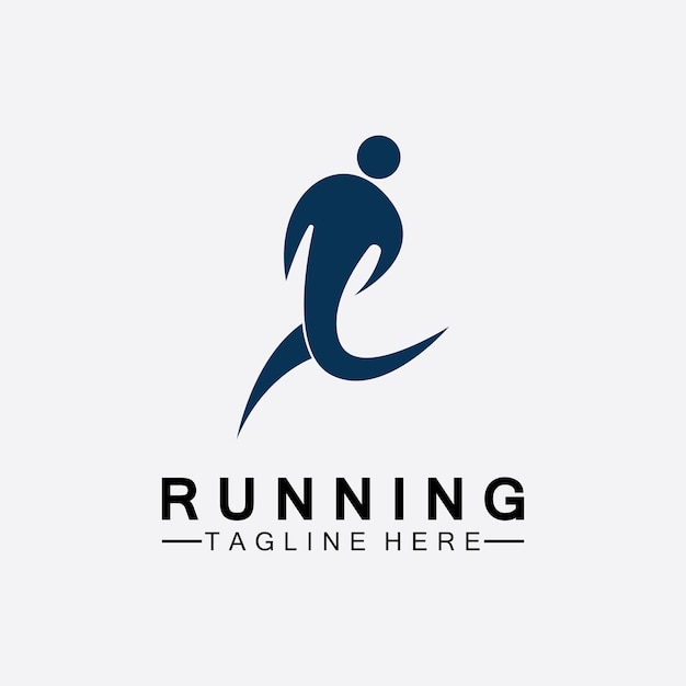 Running people logo symbol vector illustration design.Healthy running marathon athletes sprinting vector logo