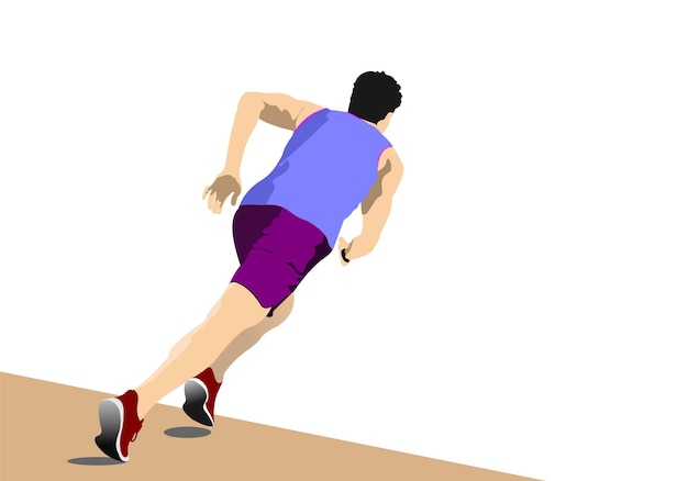 The running people Vector 3d illustration