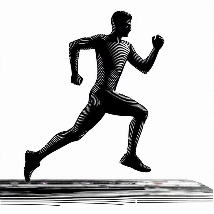 Vector running person silhouette