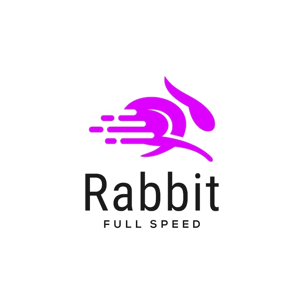 Running rabbit logo design vector