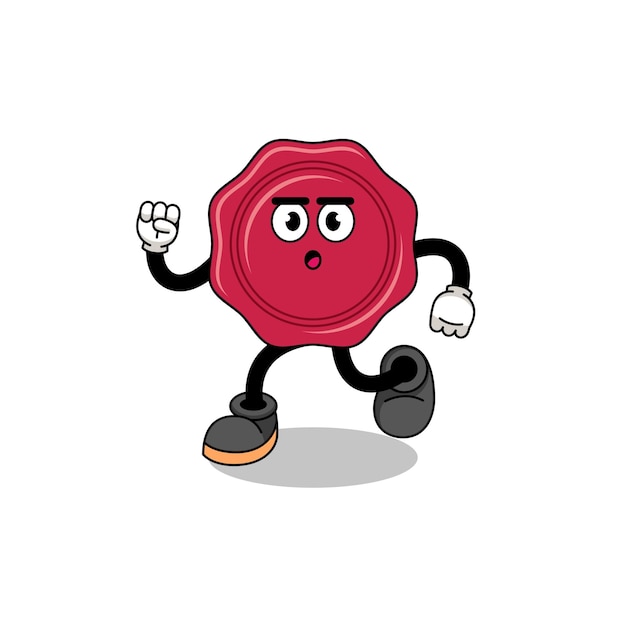 Running sealing wax mascot illustration