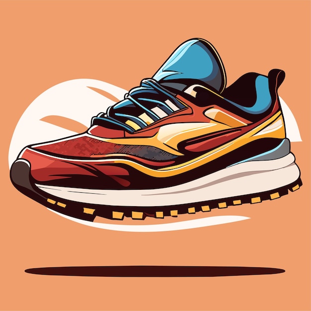 Vector running shoes doodle illustration