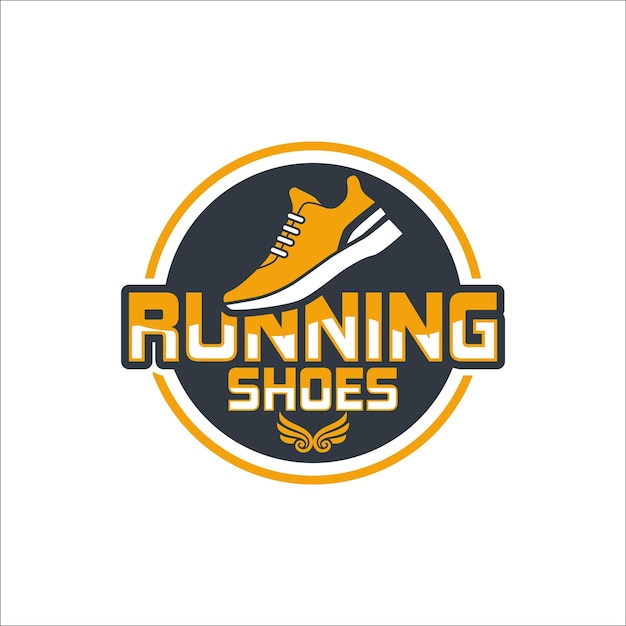 Premium Vector | Running shoes logo emblem vintage