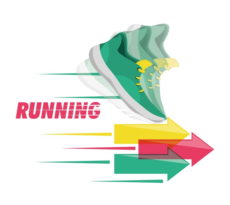 Vector running shoes sport competition concept