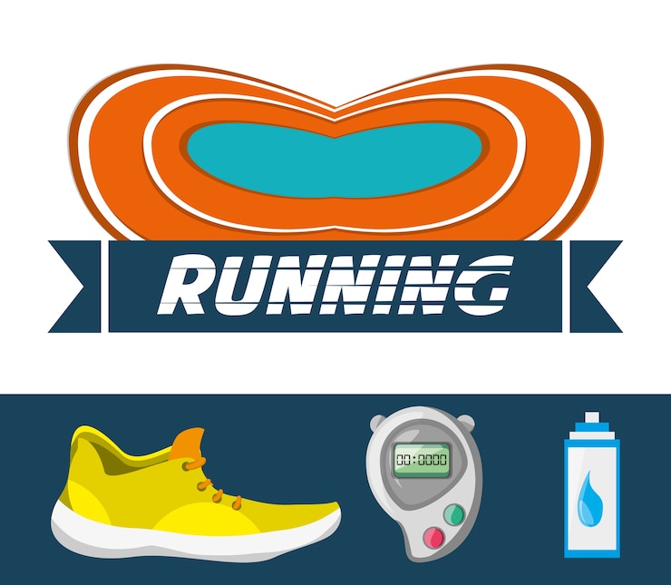 Vector running shoes sport competition concept