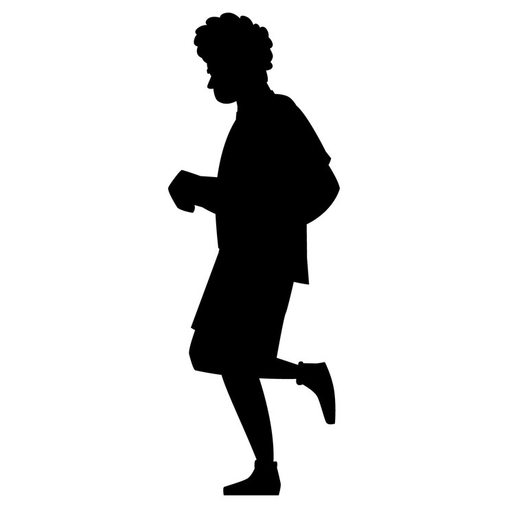Vector running silhouette man icon for sports and fitness themes