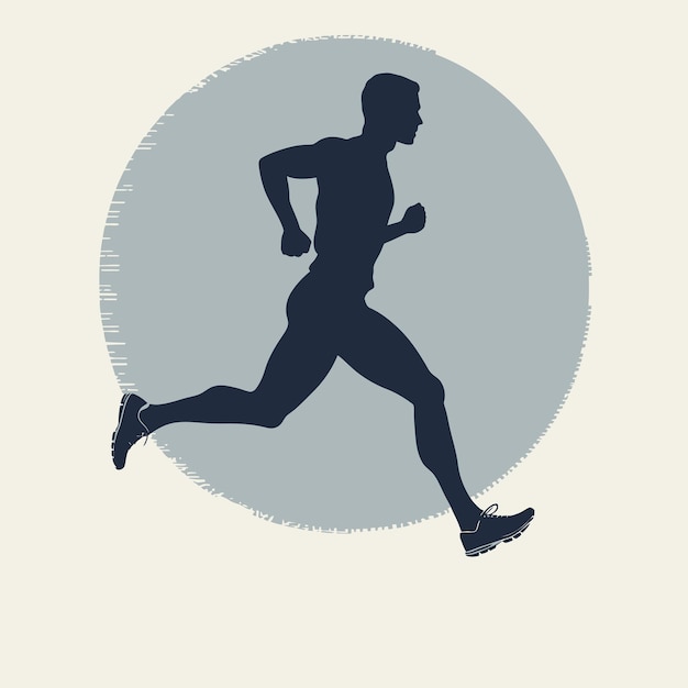 Концепция фитнеса и здоровья Running Silhouettes