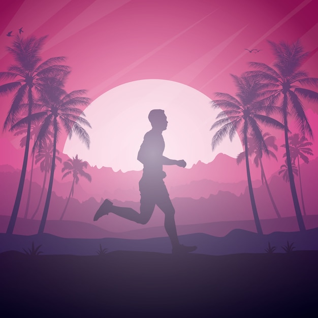 Running silhouettes illustration.