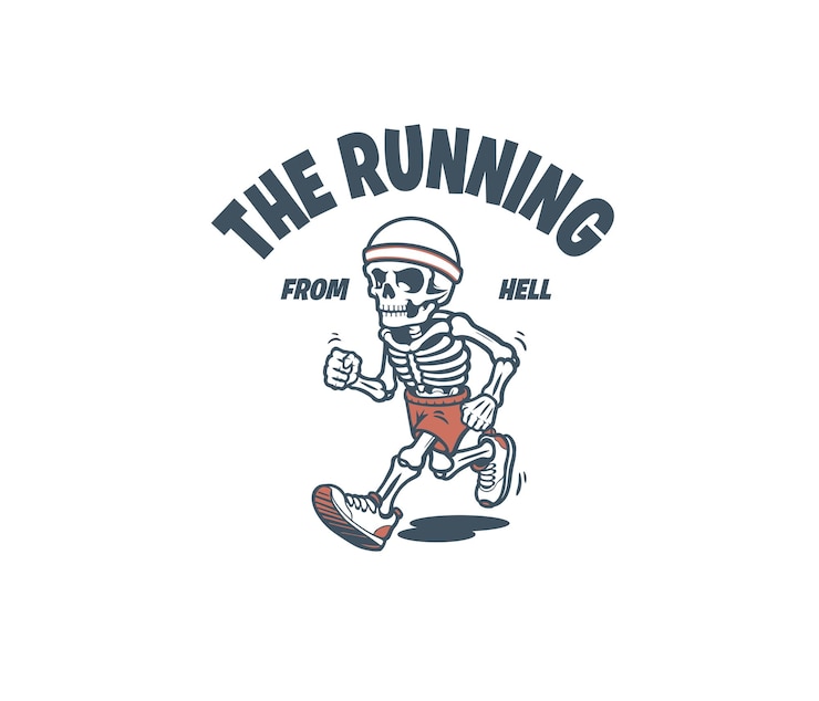 Vector running sport character skeleton mascot