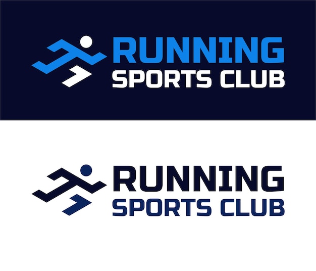 Vector running sports club minimalist logo