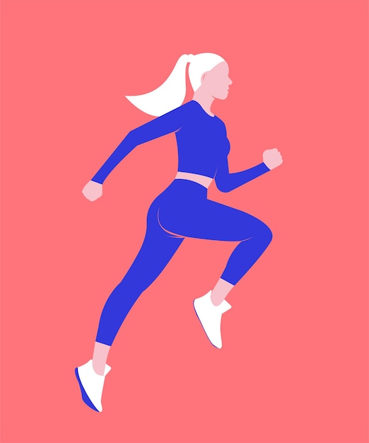 Running sportvrouw vector illustratie poster