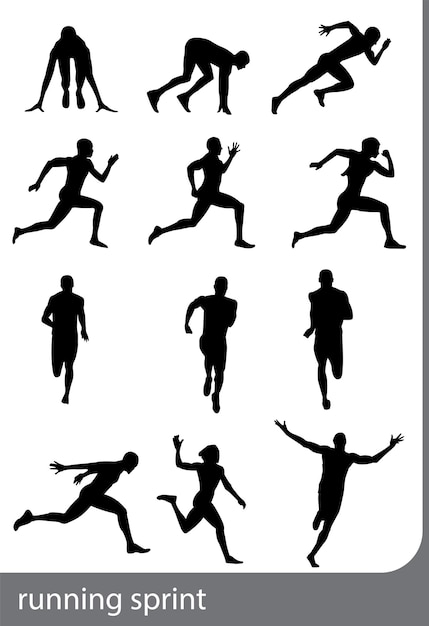 Running sprint man on white backgrounds