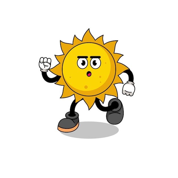 Running sun mascot illustration